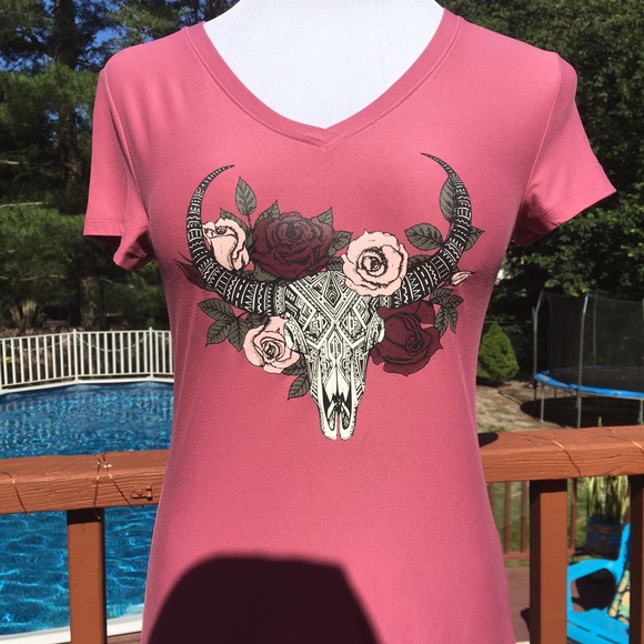 Pink cow skull tee - Picture 4 of 4